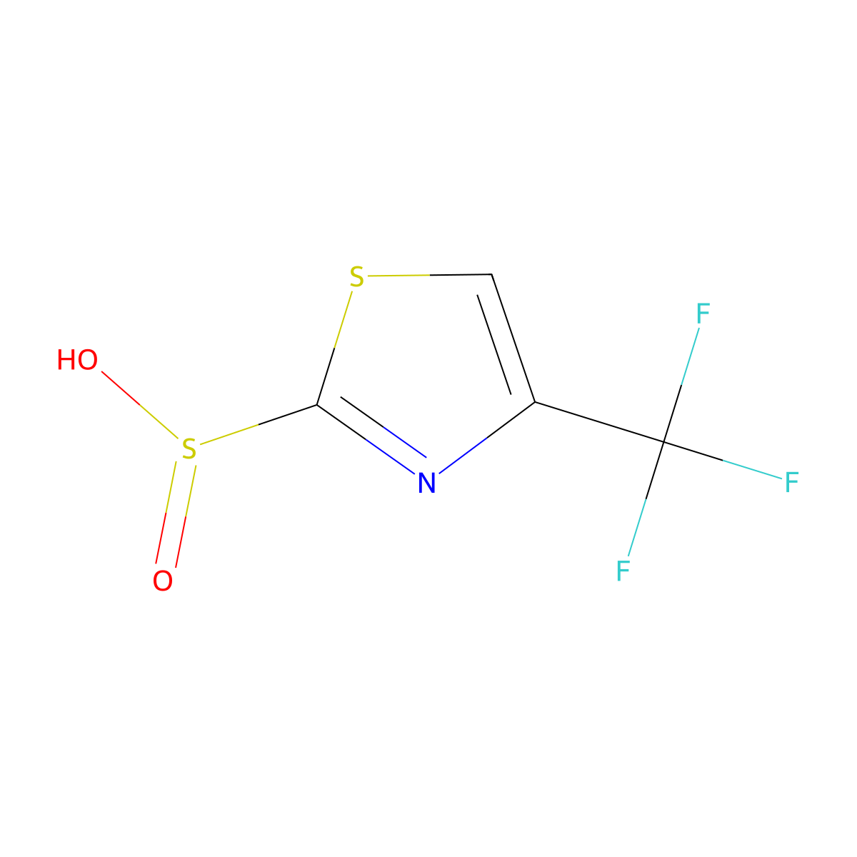 4-(Trifluoromethyl)-1,3-thiazole-2-sulfinic acid molecular structure, CAS 2172013-36-2