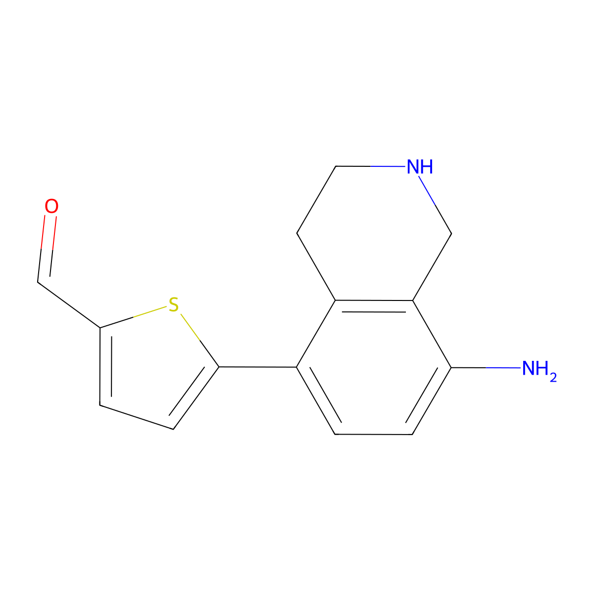 5-(8-Amino-1,2,3,4-tetrahydroisoquinolin-5-yl)thiophene-2-carbaldehyde molecular structure, CAS 2172014-99-0