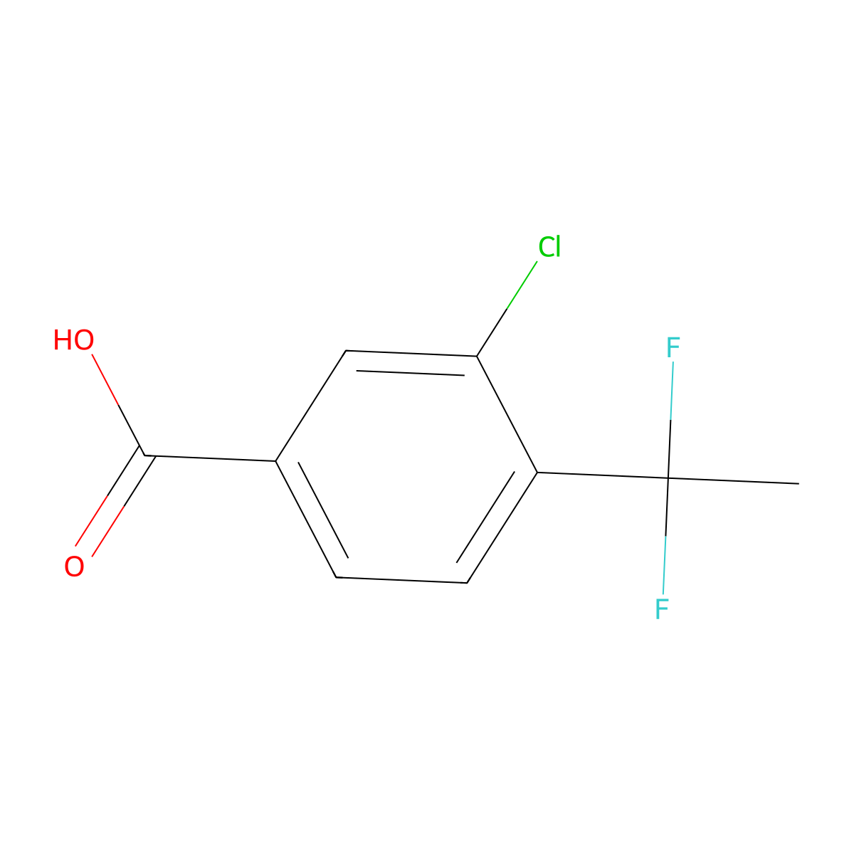 3-Chloro-4-(1,1-difluoroethyl)benzoic acid molecular structure, CAS 2172017-82-0