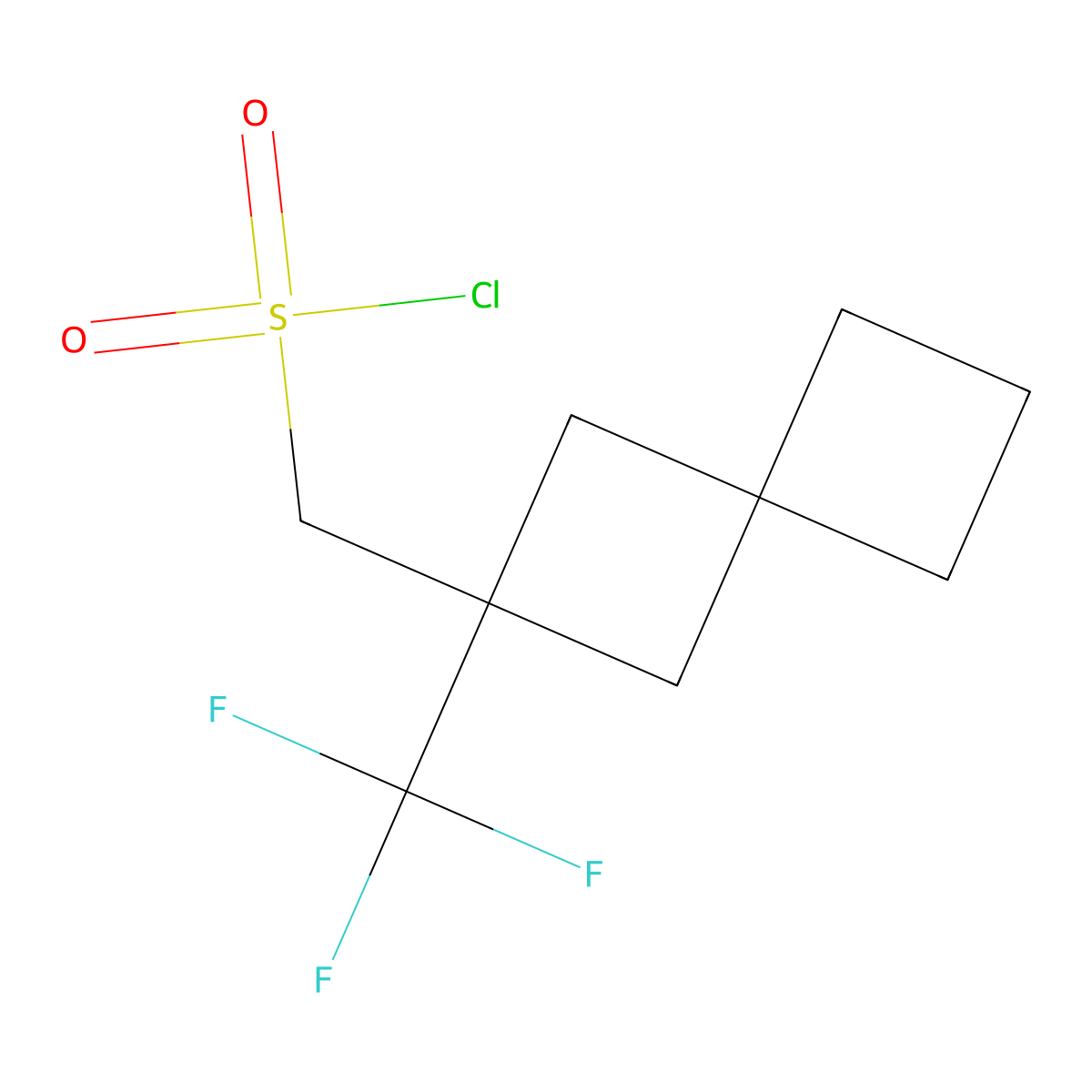 [2-(Trifluoromethyl)spiro[3.3]heptan-2-yl]methanesulfonyl chloride molecular structure, CAS 2172019-17-7