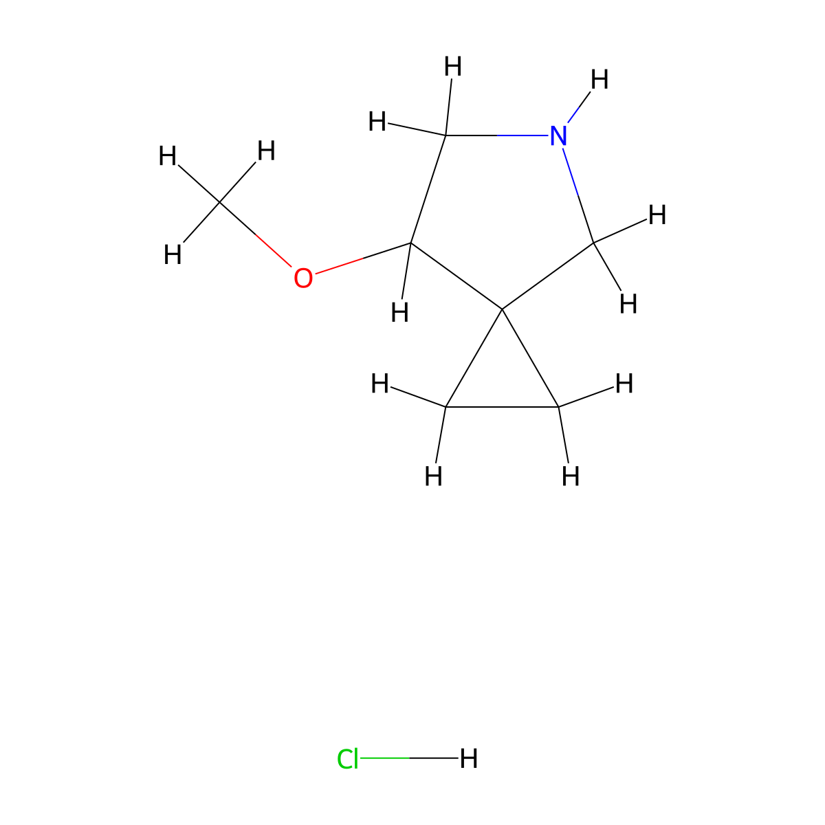 7-Methoxy-5-azaspiro(2.4)heptane hydrochloride molecular structure, CAS 2172021-15-5