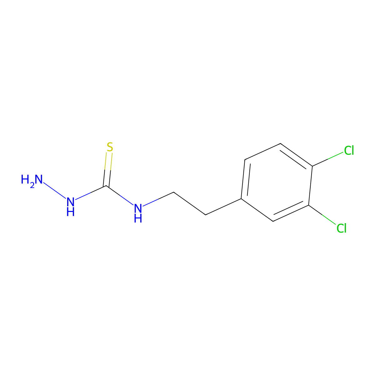 3-Amino-1-[2-(3,4-dichlorophenyl)ethyl]thiourea molecular structure, CAS 2172021-26-8