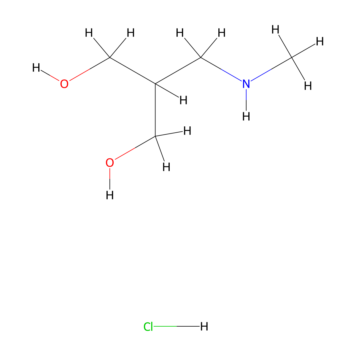 2-[(Methylamino)methyl]propane-1,3-diol hydrochloride molecular structure, CAS 2172022-66-9