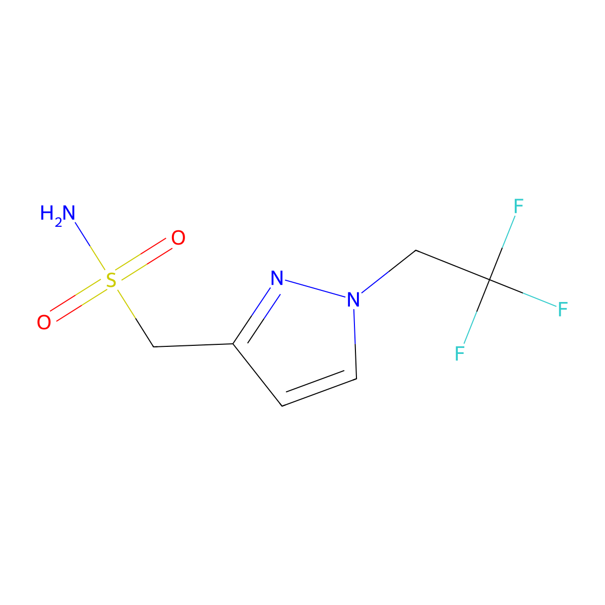 [1-(2,2,2-trifluoroethyl)-1H-pyrazol-3-yl]methanesulfonamide molecular structure, CAS 2172024-20-1