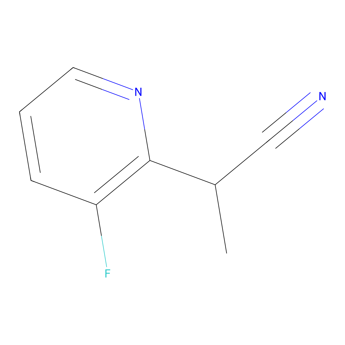2-(3-Fluoropyridin-2-yl)propanenitrile molecular structure, CAS 2172024-93-8