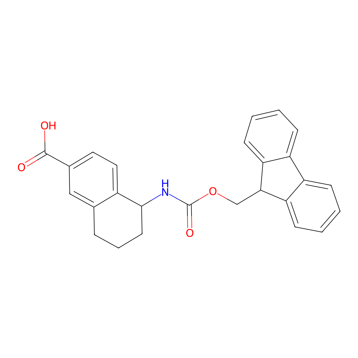 5-{[(9H-fluoren-9-ylmethoxy)carbonyl]amino}-5,6,7,8-tetrahydronaphthalene-2-carboxylic acid molecular structure, CAS 2172025-65-7