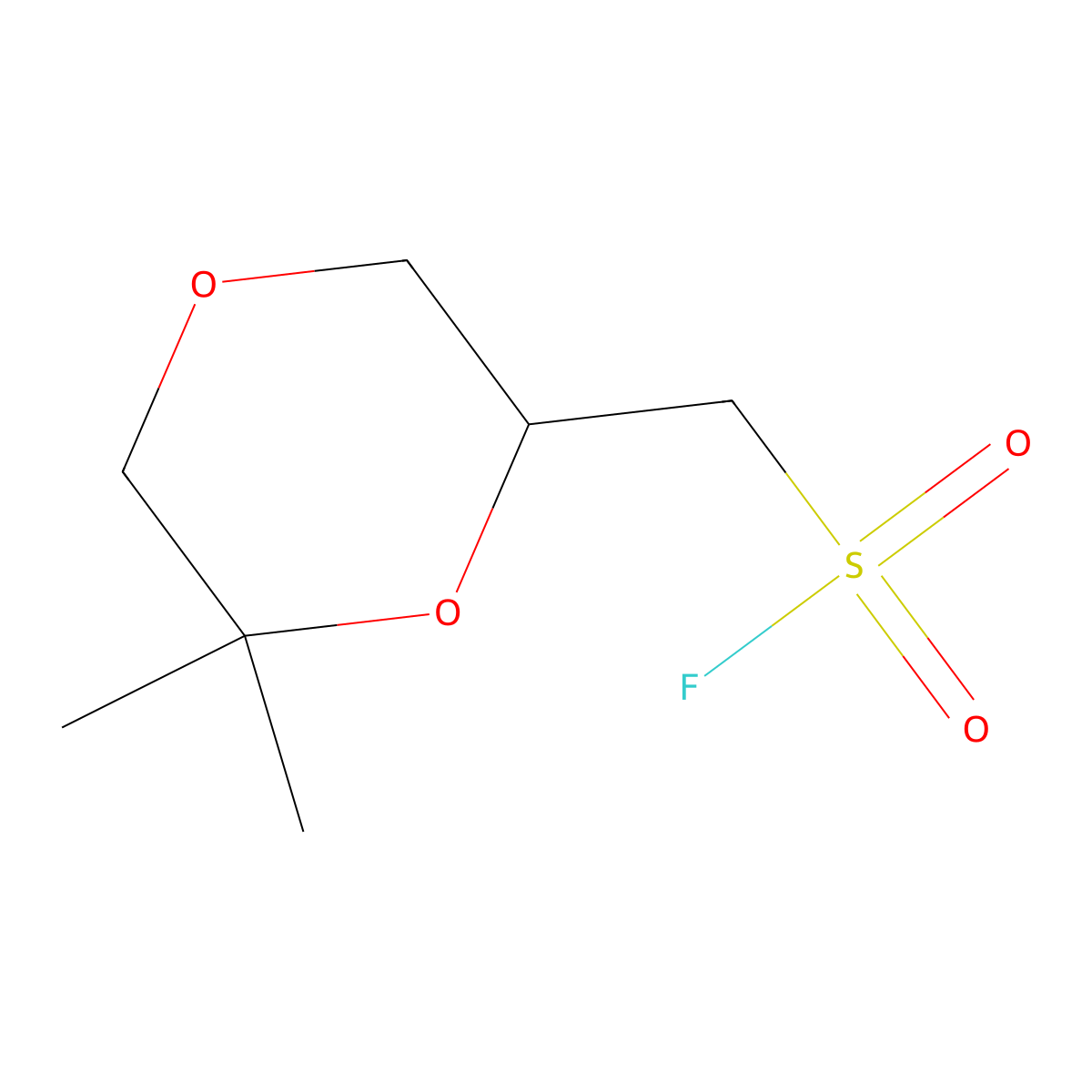(6,6-Dimethyl-1,4-dioxan-2-yl)methanesulfonyl fluoride molecular structure, CAS 2172027-07-3