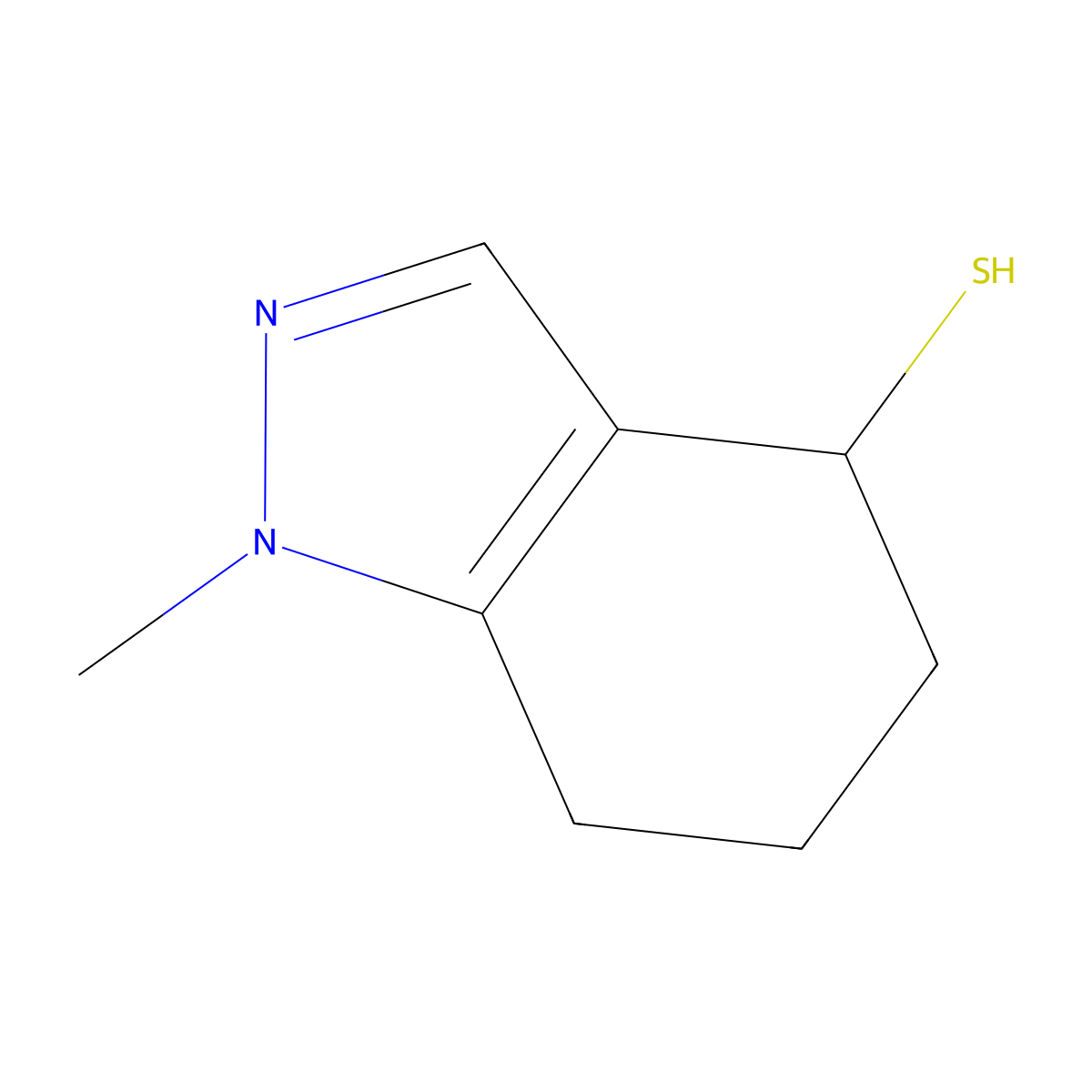 1-Methyl-4,5,6,7-tetrahydro-1H-indazole-4-thiol molecular structure, CAS 2172029-11-5