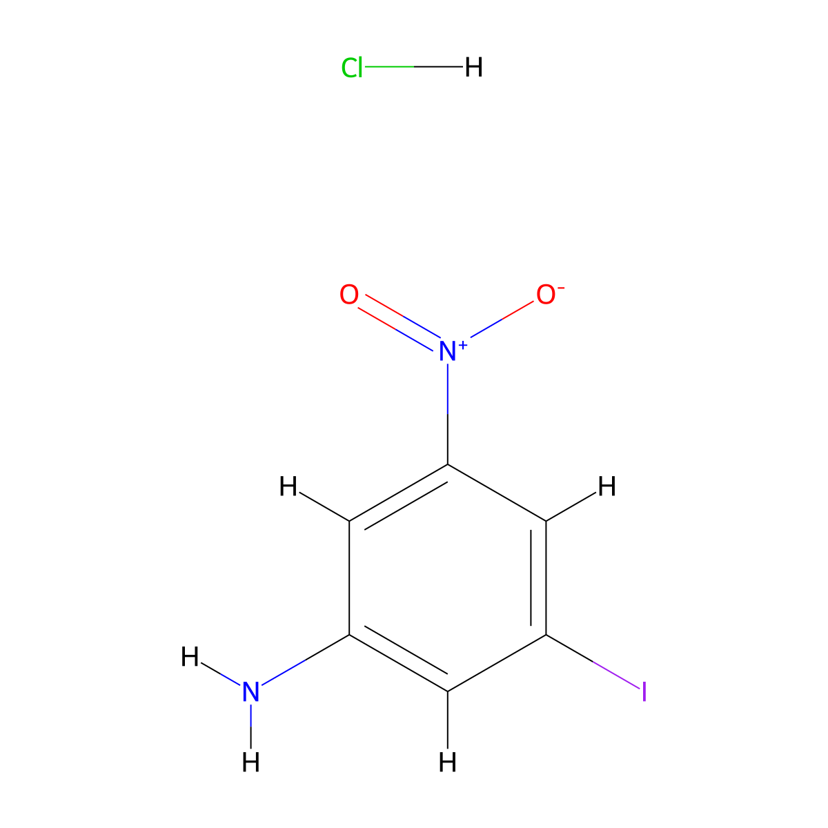 3-Iodo-5-nitroaniline hydrochloride molecular structure, CAS 2172030-13-4