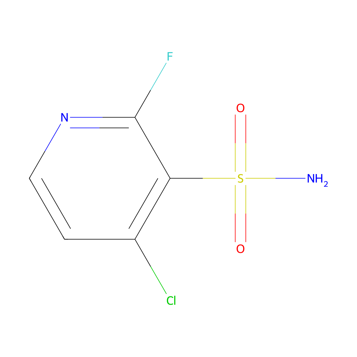 4-Chloro-2-fluoropyridine-3-sulfonamide molecular structure, CAS 2172030-54-3