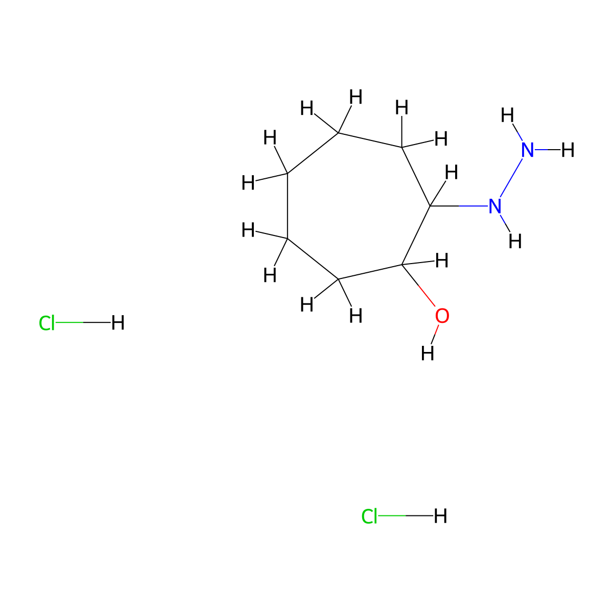 2-Hydrazinylcycloheptan-1-ol dihydrochloride molecular structure, CAS 2172031-64-8