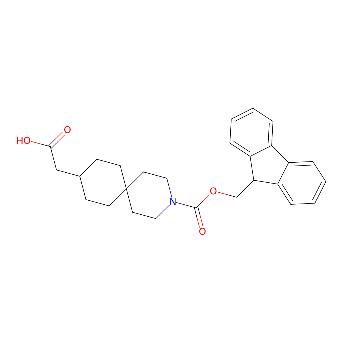 2-(3-{[(9H-fluoren-9-yl)methoxy]carbonyl}-3-azaspiro[5.5]undecan-9-yl)acetic acid molecular structure, CAS 2172032-08-3