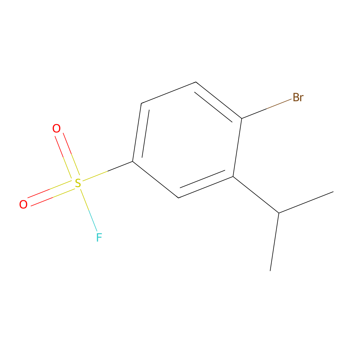 4-Bromo-3-(propan-2-yl)benzene-1-sulfonyl fluoride molecular structure, CAS 2172034-16-9