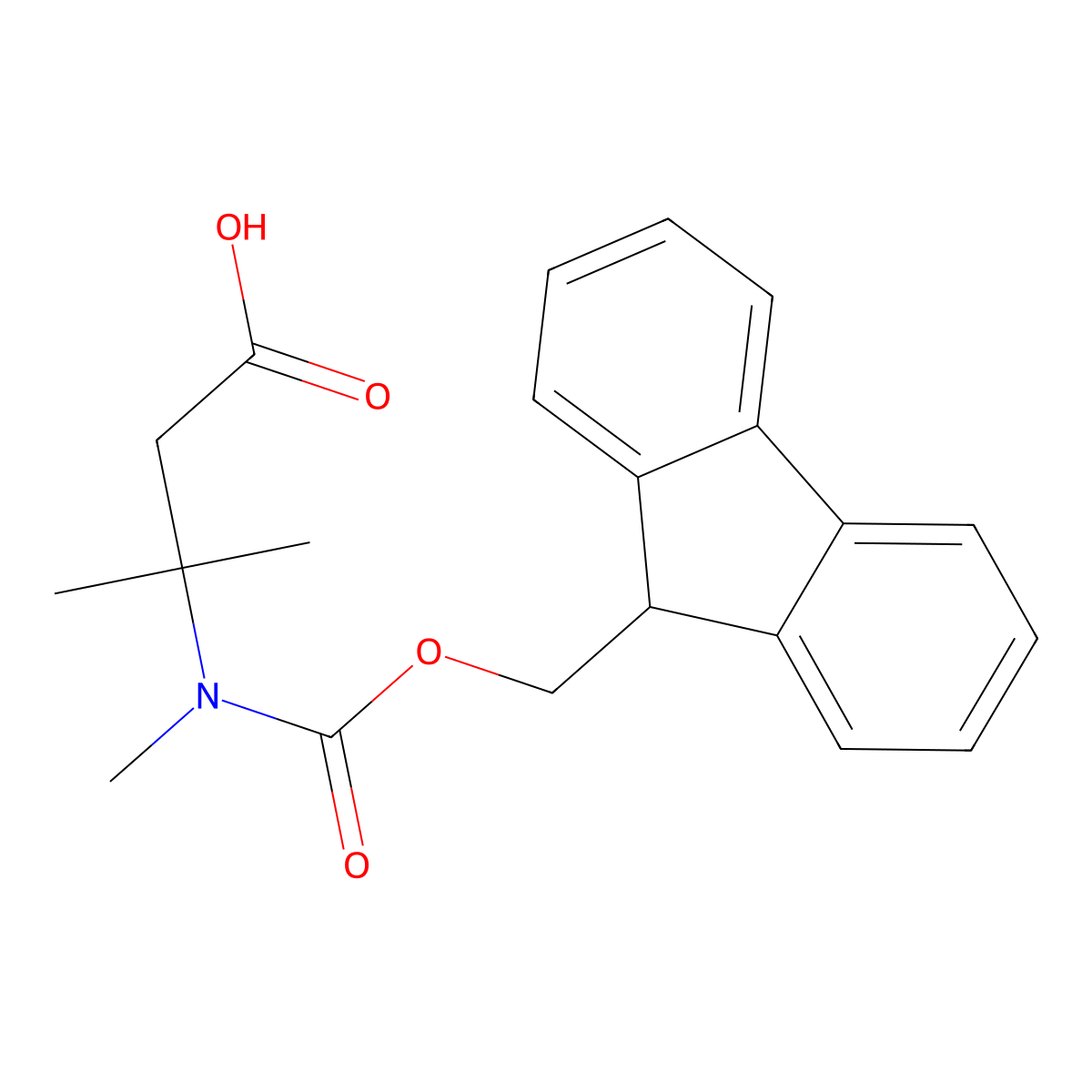 3-({[(9H-fluoren-9-yl)methoxy]carbonyl}(methyl)amino)-3-methylbutanoic acid molecular structure, CAS 2172034-94-3
