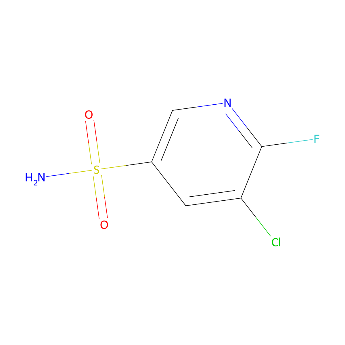 5-Chloro-6-fluoropyridine-3-sulfonamide molecular structure, CAS 2172036-65-4