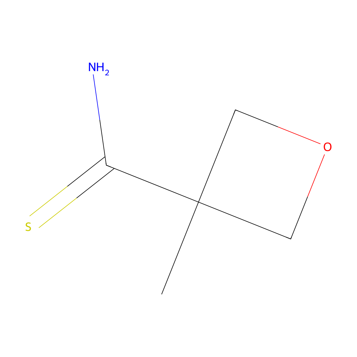 3-Methyloxetane-3-carbothioamide molecular structure, CAS 2172037-95-3