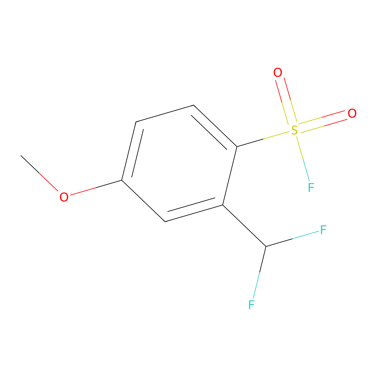 2-(Difluoromethyl)-4-methoxybenzene-1-sulfonyl fluoride molecular structure, CAS 2172038-10-5