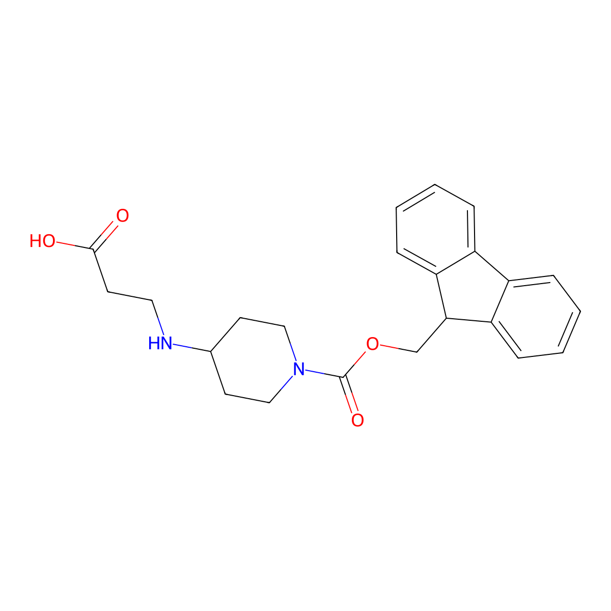 3-[(1-{[(9H-fluoren-9-yl)methoxy]carbonyl}piperidin-4-yl)amino]propanoic acid molecular structure, CAS 2172038-56-9