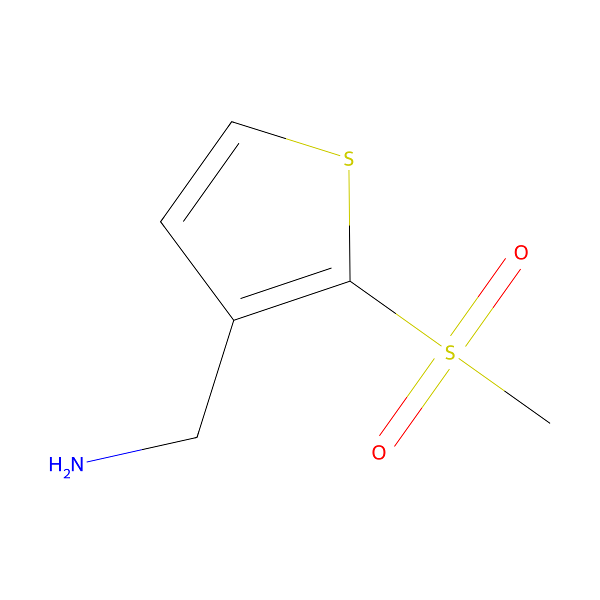1-(2-Methanesulfonylthiophen-3-yl)methanamine molecular structure, CAS 2172038-96-7