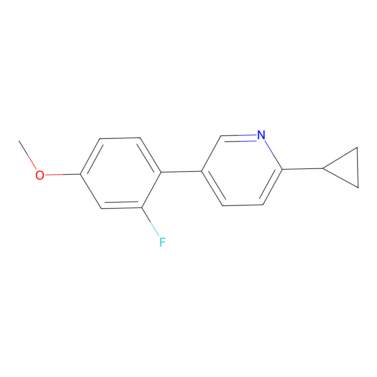 2-Cyclopropyl-5-(2-fluoro-4-methoxyphenyl)pyridine molecular structure, CAS 2172039-65-3