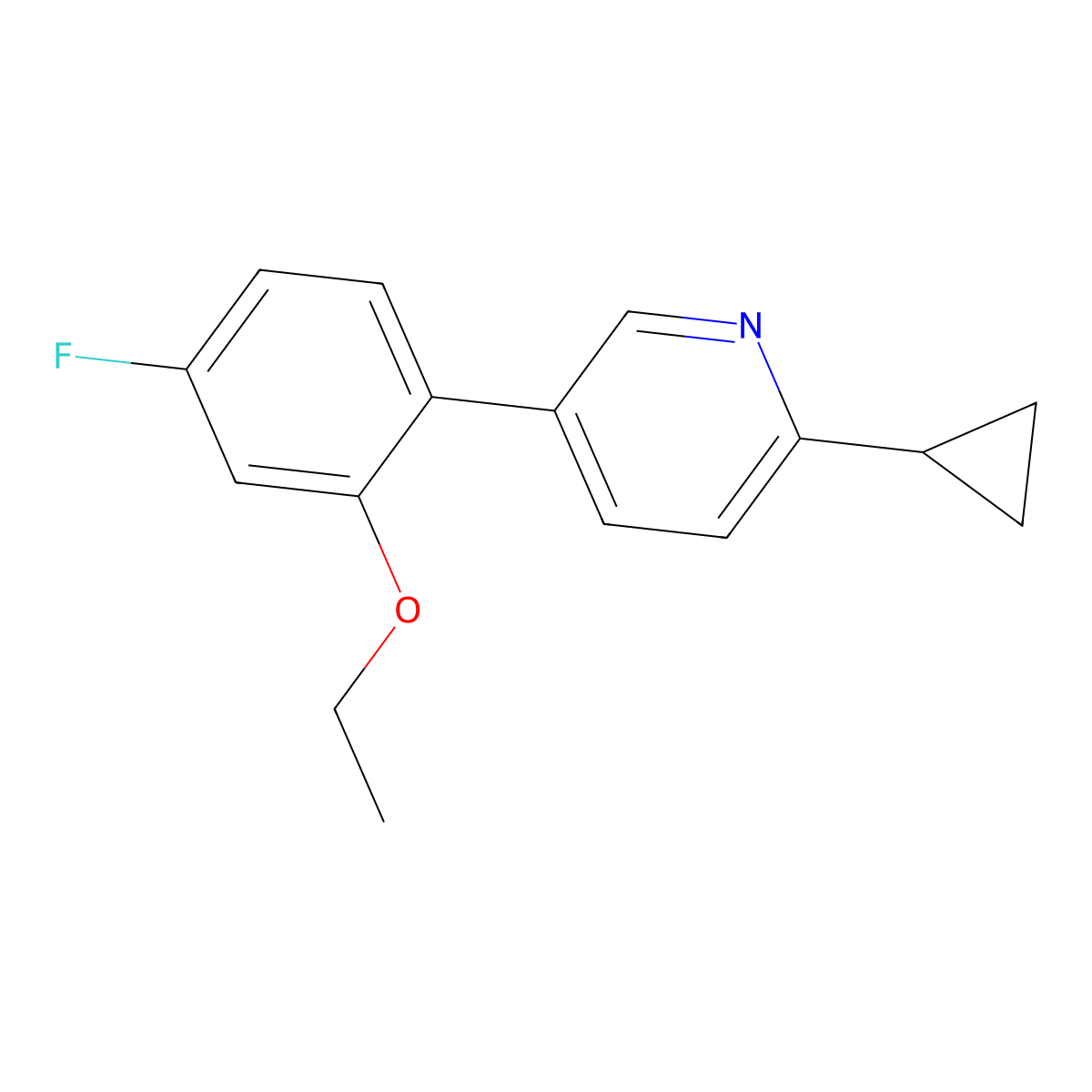 2-Cyclopropyl-5-(2-ethoxy-4-fluorophenyl)pyridine molecular structure, CAS 2172042-59-8