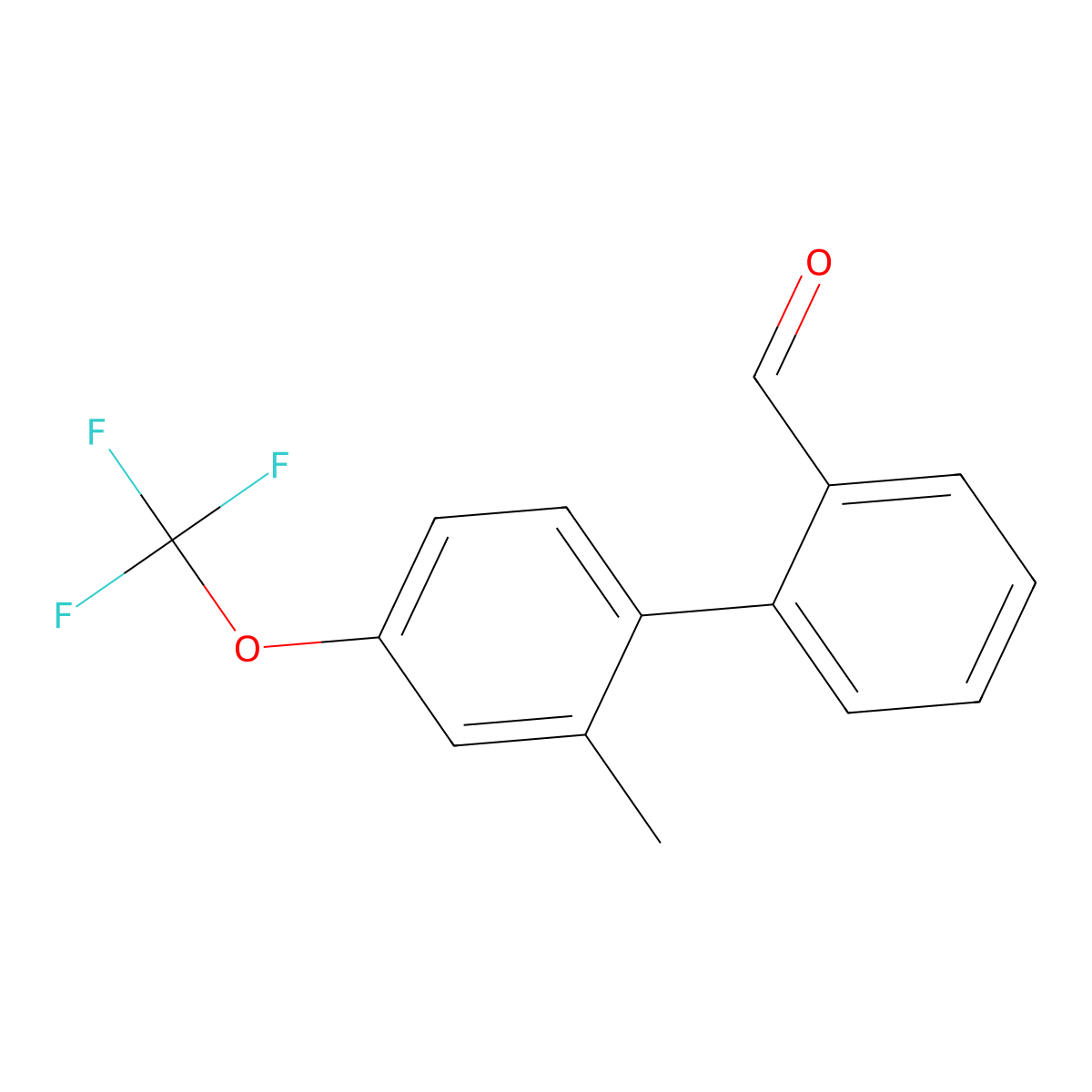 2-[2-Methyl-4-(trifluoromethoxy)phenyl]benzaldehyde molecular structure, CAS 2172042-69-0