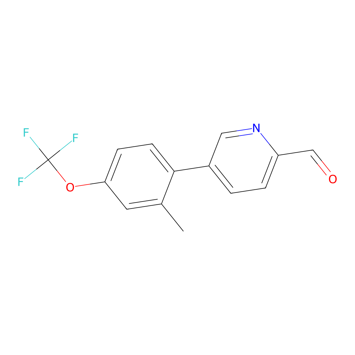 5-[2-Methyl-4-(trifluoromethoxy)phenyl]pyridine-2-carbaldehyde molecular structure, CAS 2172042-74-7