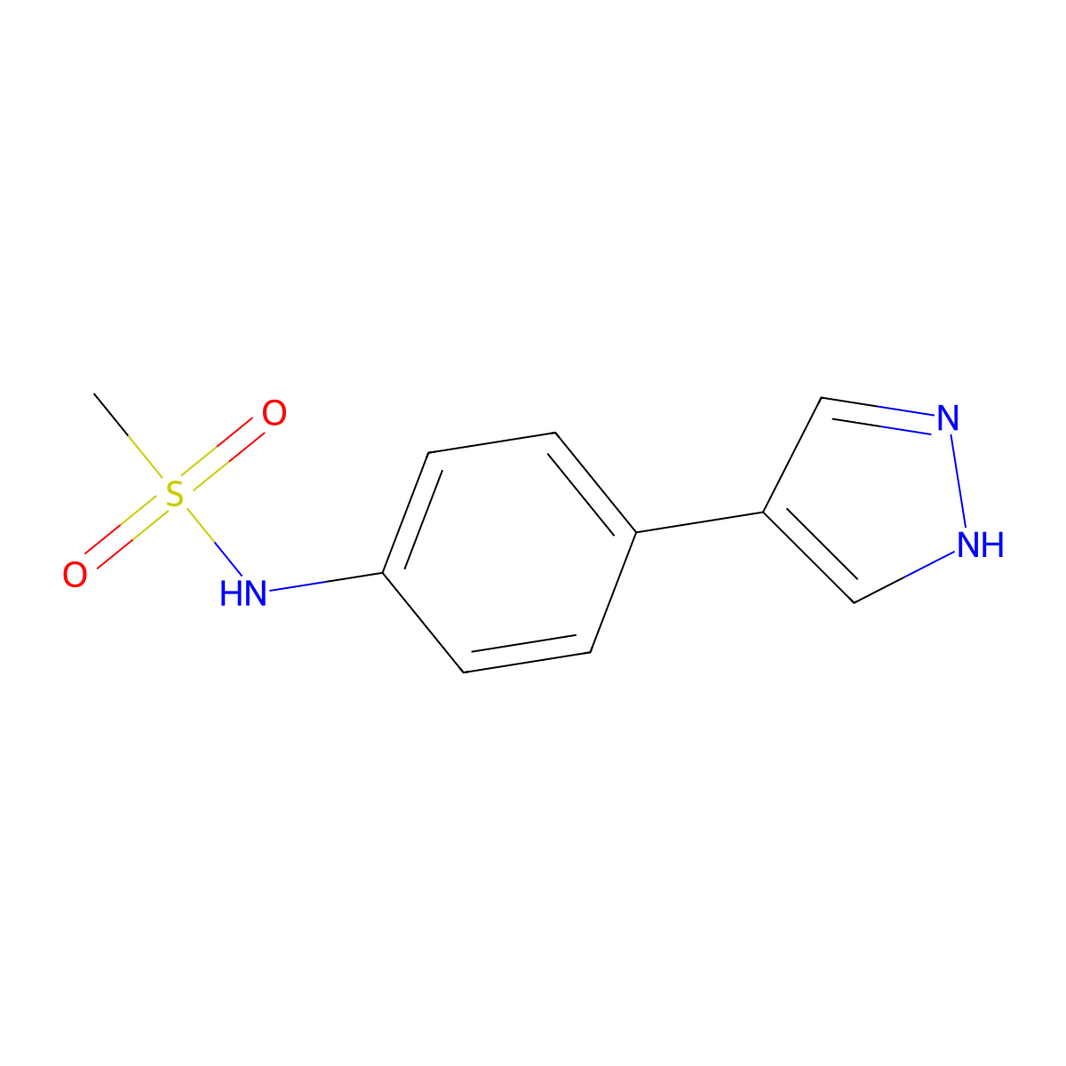 N-[4-(1H-pyrazol-4-yl)phenyl]methanesulfonamide molecular structure, CAS 2172045-99-5