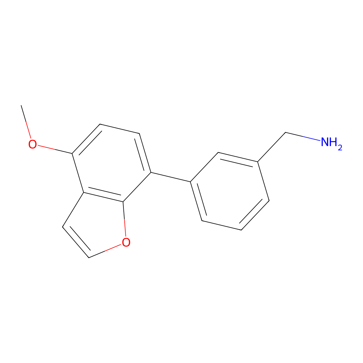 [3-(4-Methoxy-1-benzofuran-7-yl)phenyl]methanamine molecular structure, CAS 2172047-96-8