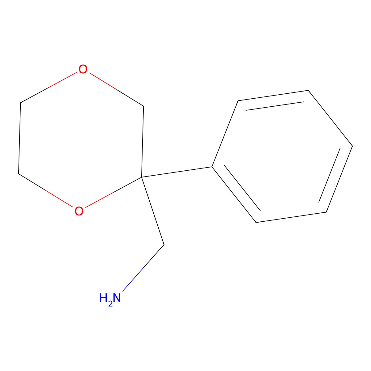 1-(2-Phenyl-1,4-dioxan-2-yl)methanamine molecular structure, CAS 2172050-03-0