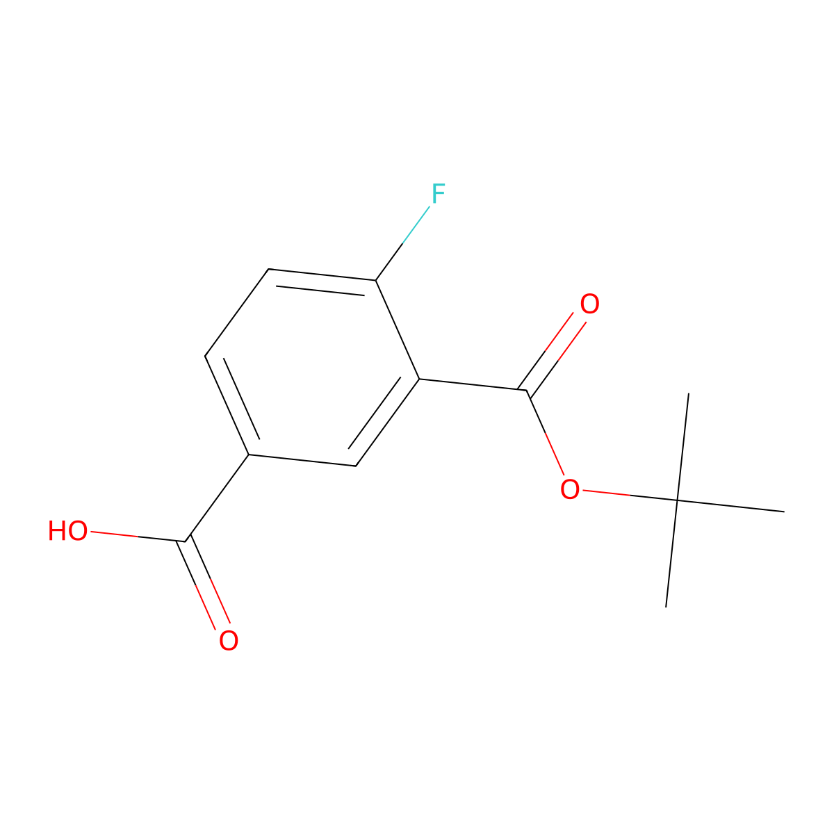 3-[(Tert-butoxy)carbonyl]-4-fluorobenzoic acid molecular structure, CAS 2172051-04-4