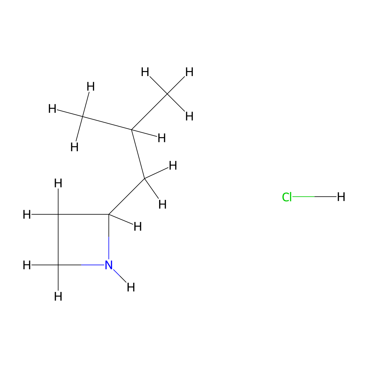 2-(2-Methylpropyl)azetidine hydrochloride molecular structure, CAS 2172053-18-6