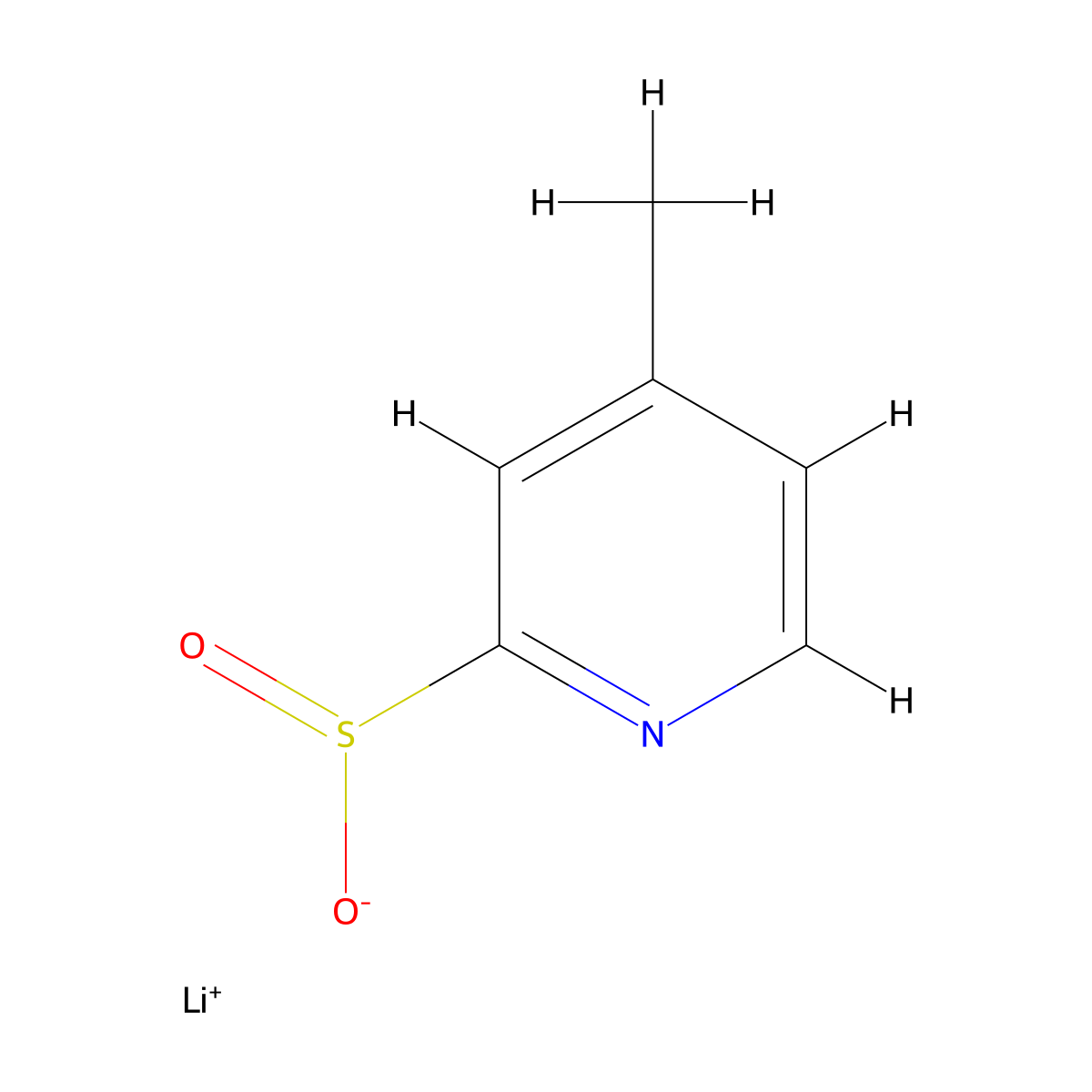 Lithium(1+) ion 4-methylpyridine-2-sulfinate molecular structure, CAS 2172053-21-1