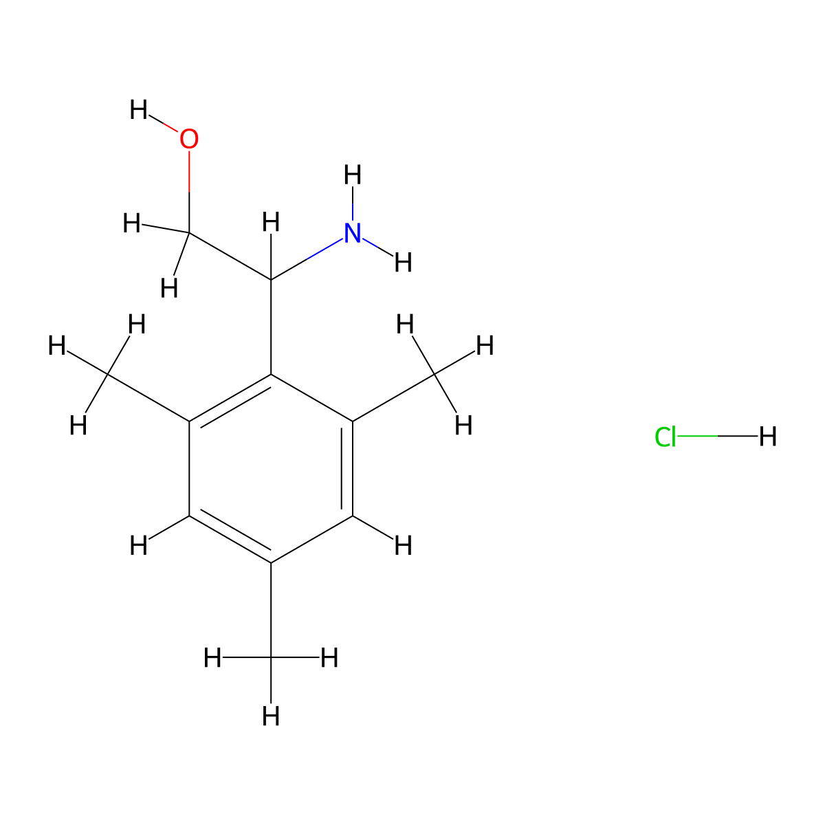 2-Amino-2-mesitylethan-1-ol hydrochloride molecular structure, CAS 2172054-14-5