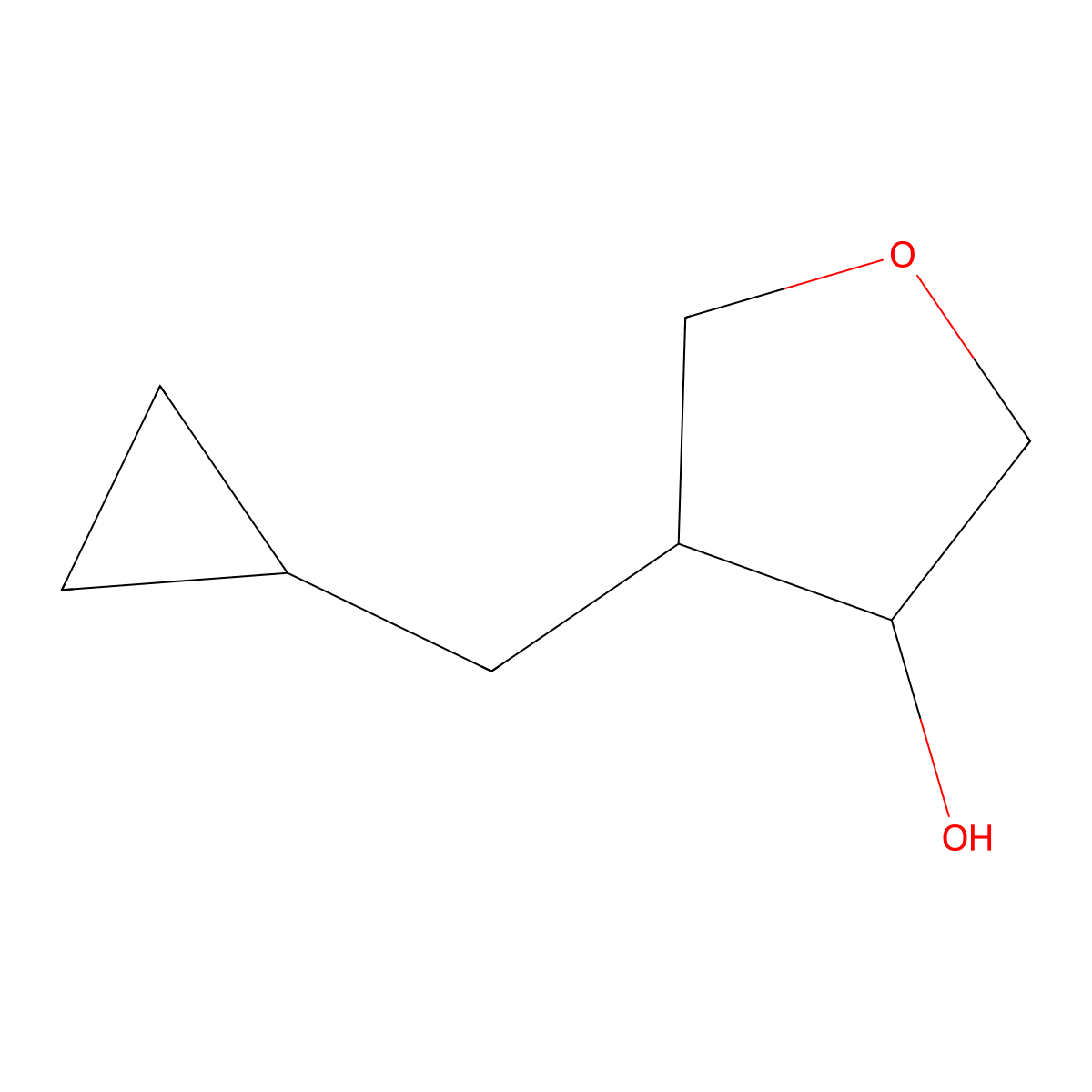 4-(Cyclopropylmethyl)oxolan-3-ol molecular structure, CAS 2172058-90-9