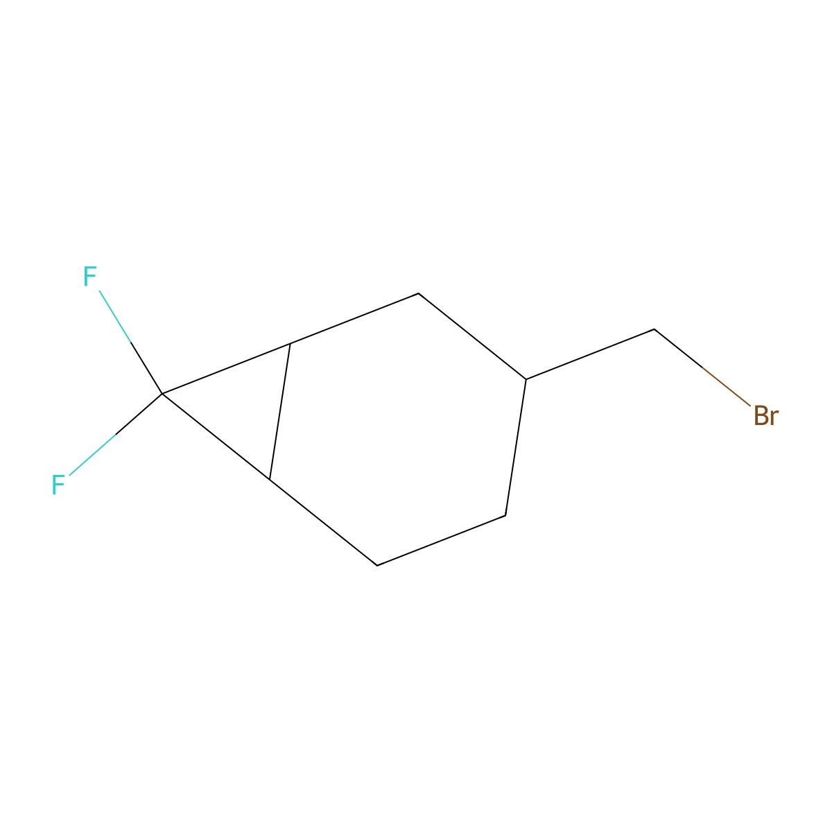 3-(Bromomethyl)-7,7-difluorobicyclo[4.1.0]heptane molecular structure, CAS 2172060-42-1