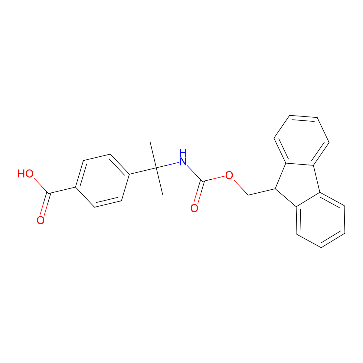 4-(2-{[(9H-fluoren-9-ylmethoxy)carbonyl]amino}propan-2-yl)benzoic acid molecular structure, CAS 2172061-02-6