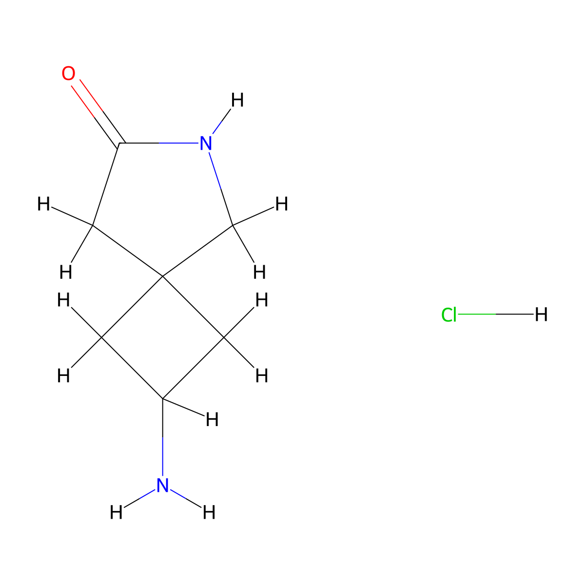 2-Amino-6-azaspiro[3.4]octan-7-one hydrochloride molecular structure, CAS 2172063-36-2