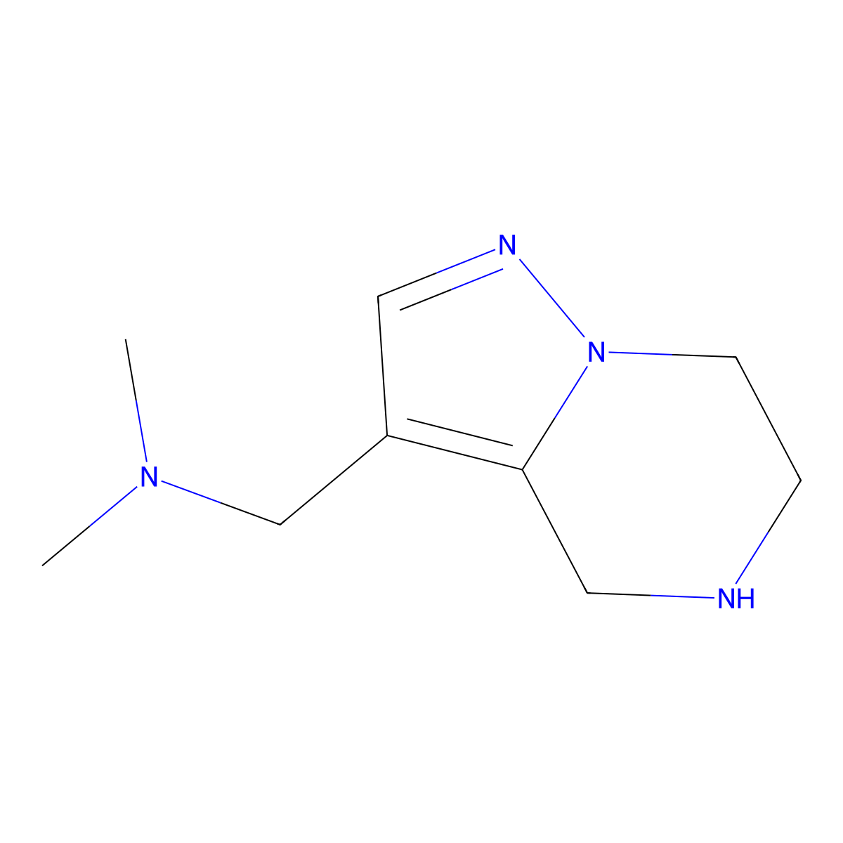 dimethyl({4H,5H,6H,7H-pyrazolo[1,5-a]pyrazin-3-yl}methyl)amine molecular structure, CAS 2172064-94-5