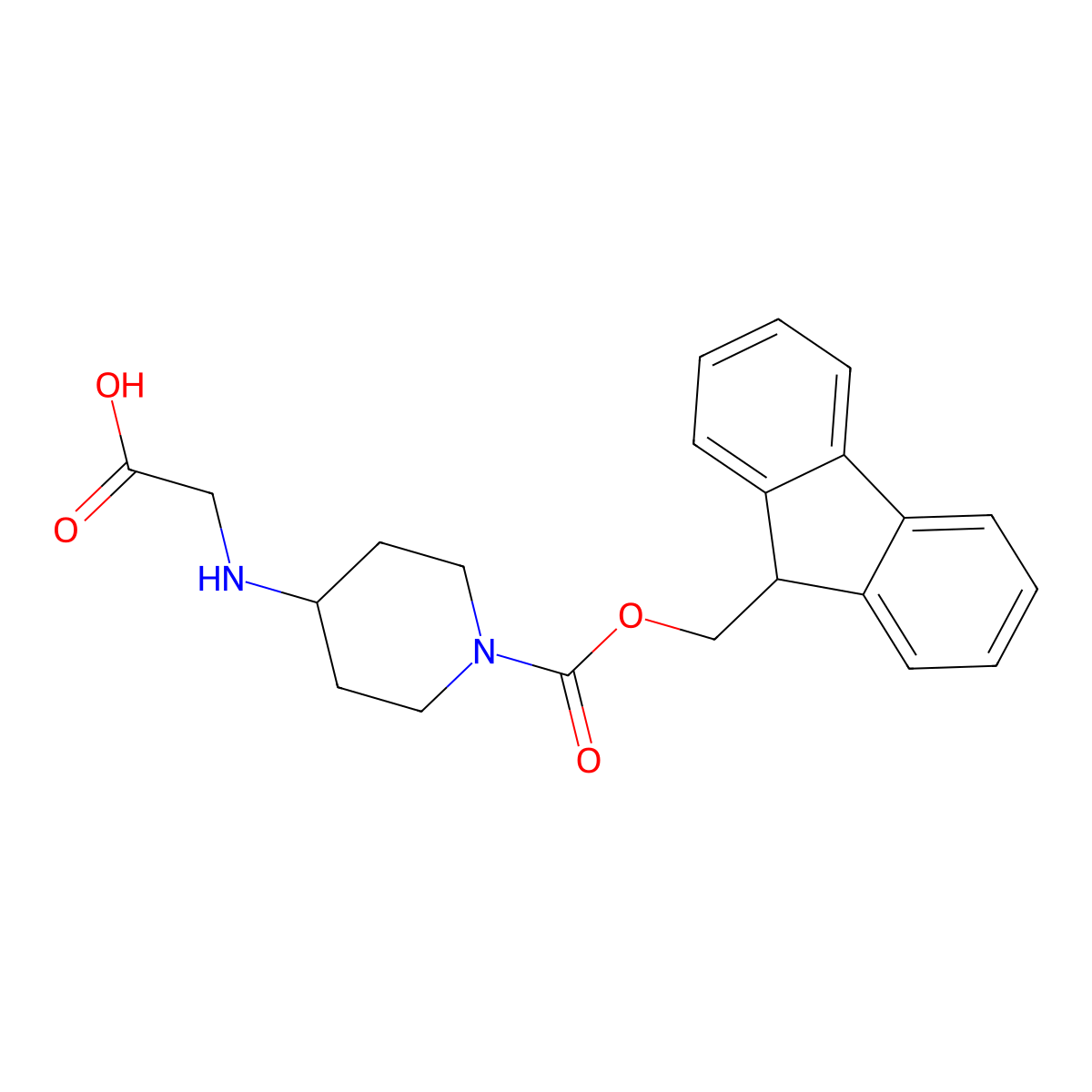 2-[(1-{[(9H-fluoren-9-yl)methoxy]carbonyl}piperidin-4-yl)amino]acetic acid molecular structure, CAS 2172065-48-2
