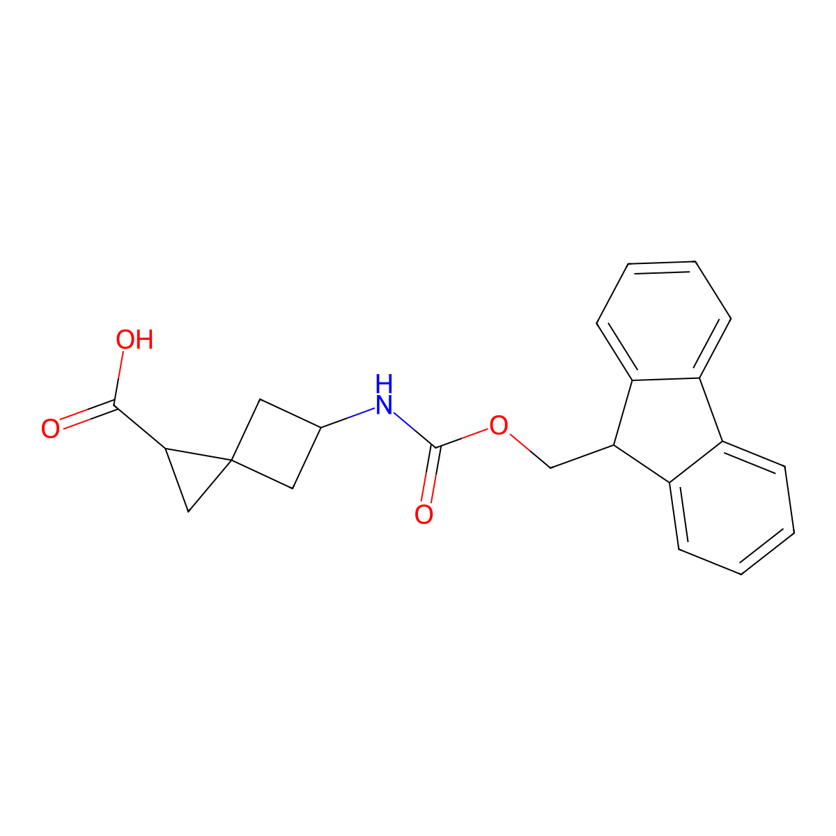 5-{[(9H-fluoren-9-ylmethoxy)carbonyl]amino}spiro[2.3]hexane-1-carboxylic acid molecular structure, CAS 2172065-97-1