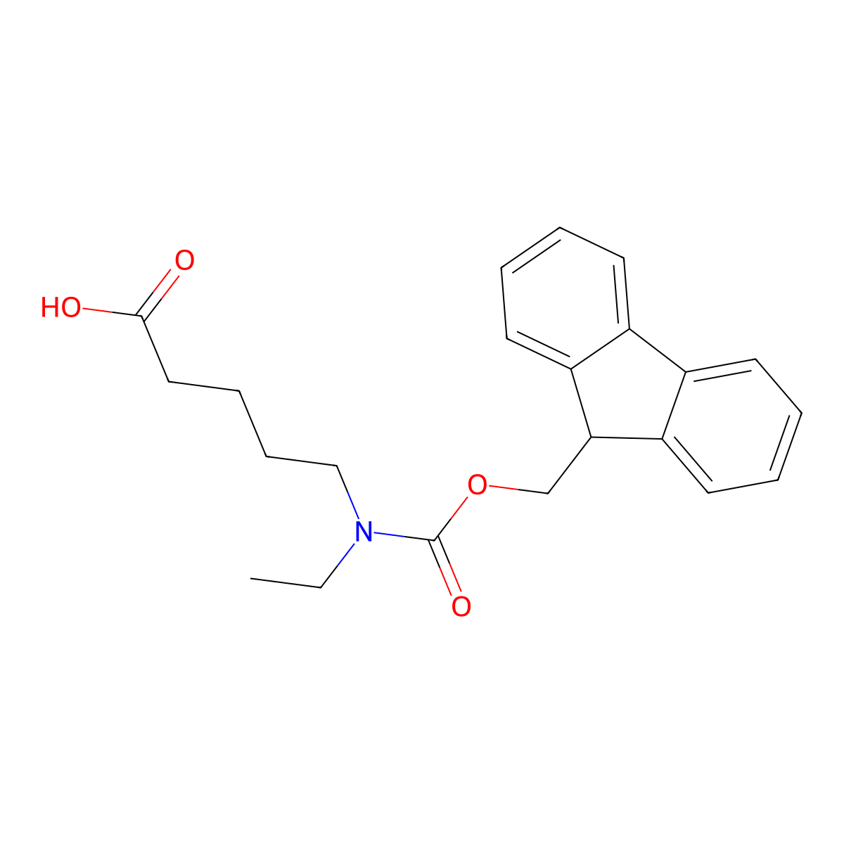5-[ethyl({[(9H-fluoren-9-yl)methoxy]carbonyl})amino]pentanoic acid molecular structure, CAS 2172066-55-4