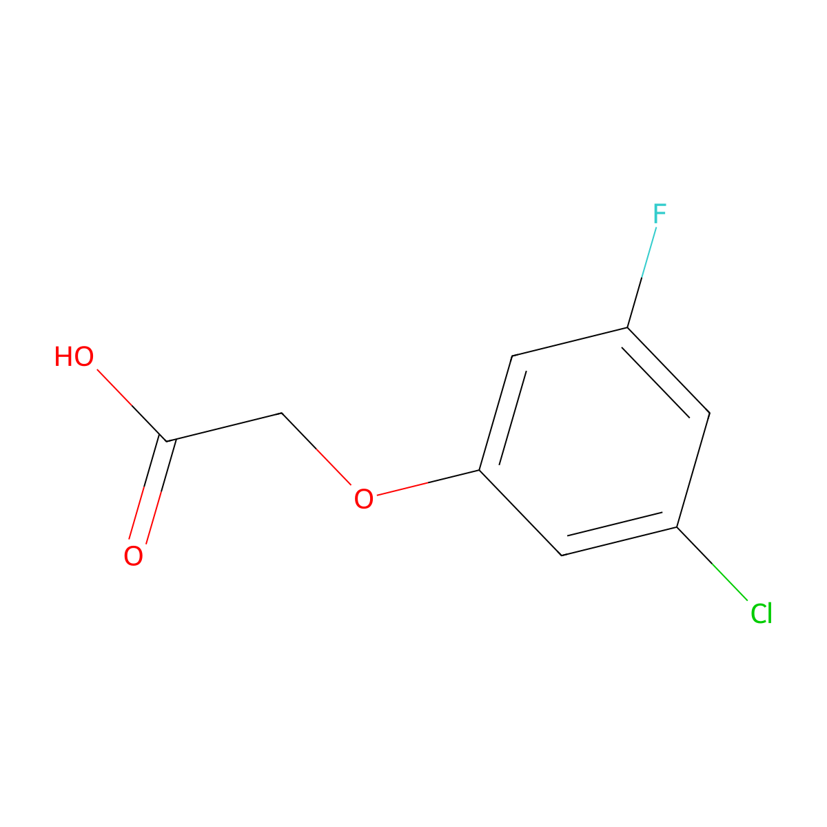 2-(3-Chloro-5-fluorophenoxy)acetic acid molecular structure, CAS 2172066-67-8