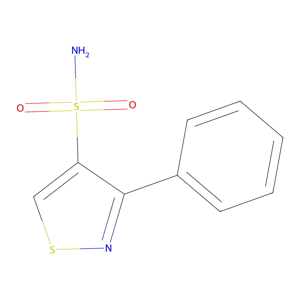 3-Phenyl-1,2-thiazole-4-sulfonamide molecular structure, CAS 2172067-21-7