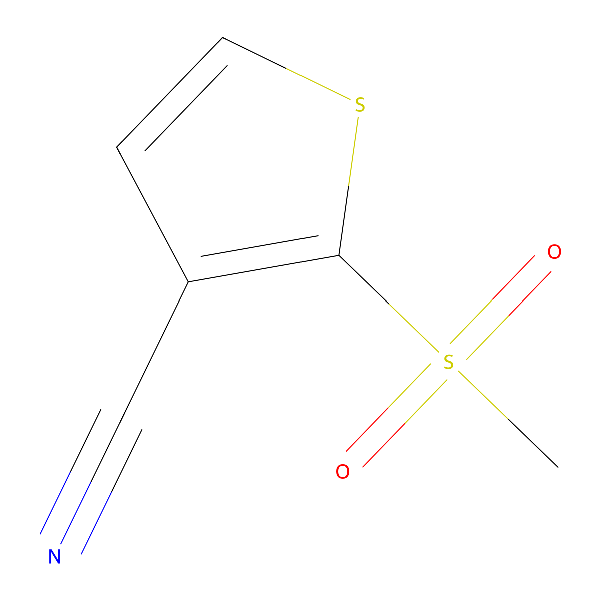 2-Methanesulfonylthiophene-3-carbonitrile molecular structure, CAS 2172067-34-2