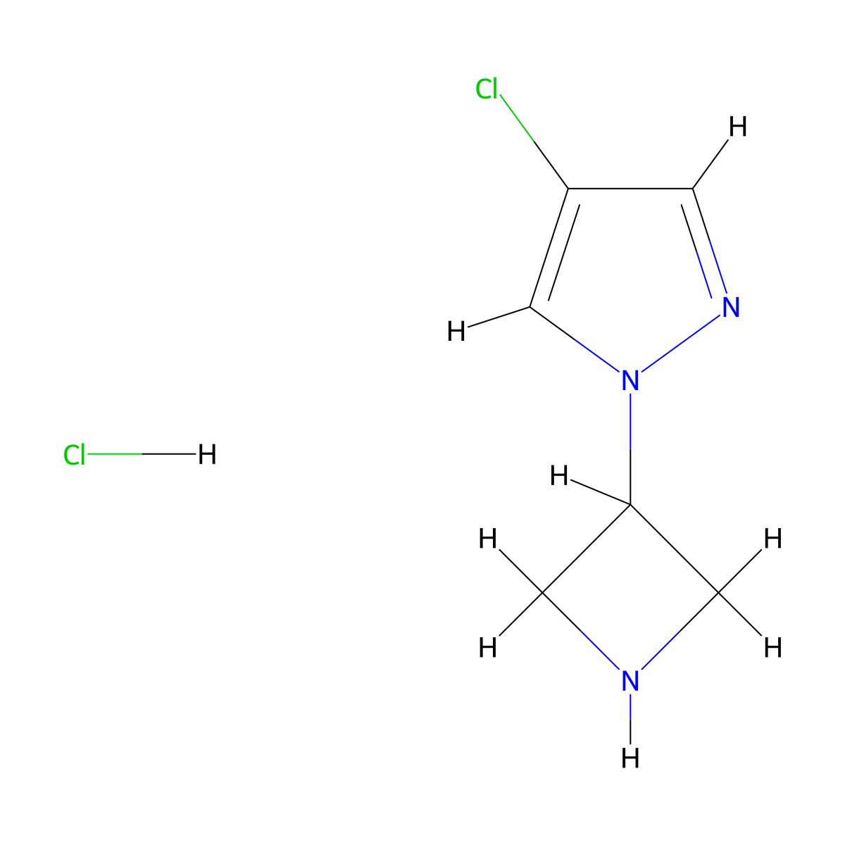 1-(Azetidin-3-yl)-4-chloro-1H-pyrazole hydrochloride molecular structure, CAS 2172067-47-7
