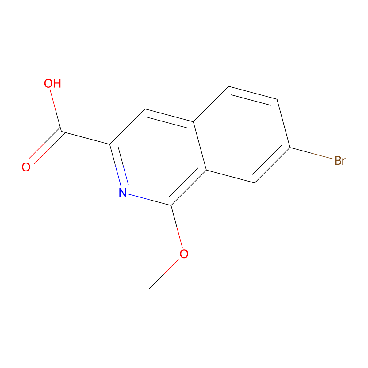 7-Bromo-1-methoxyisoquinoline-3-carboxylic acid molecular structure, CAS 2172068-53-8