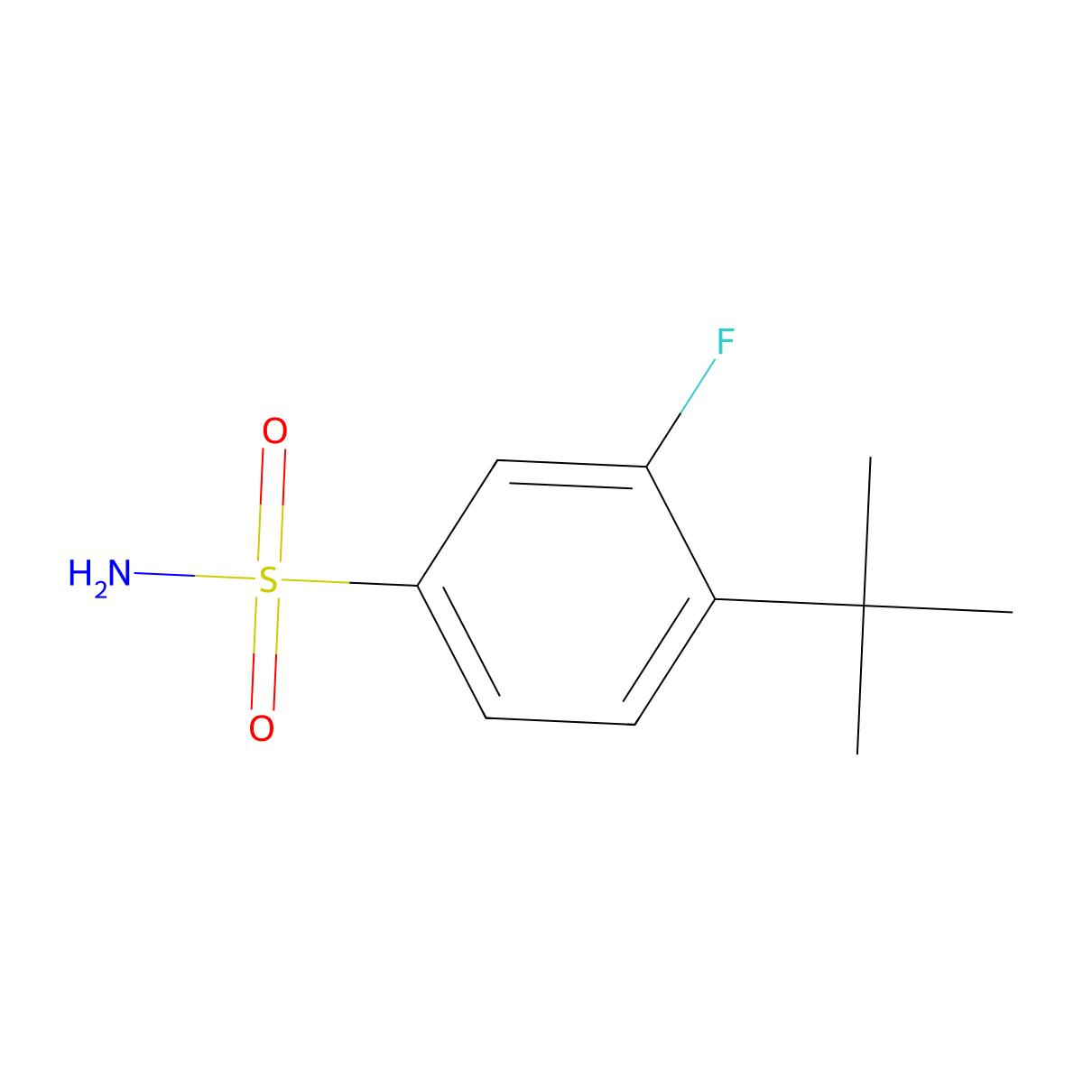 4-Tert-butyl-3-fluorobenzene-1-sulfonamide molecular structure, CAS 2172070-09-4
