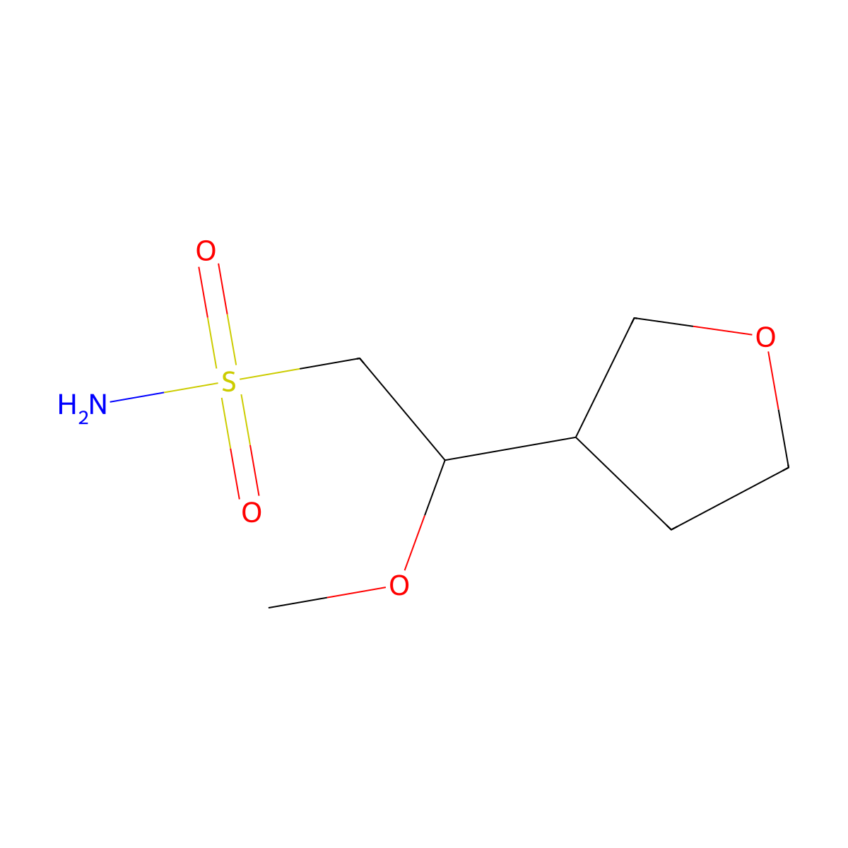 2-Methoxy-2-(oxolan-3-yl)ethane-1-sulfonamide molecular structure, CAS 2172070-11-8