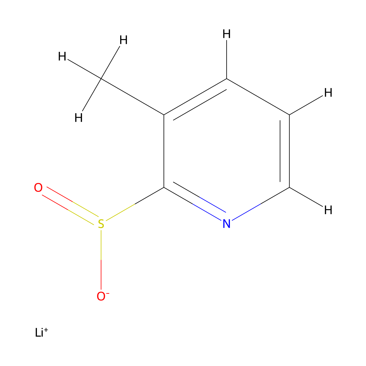 Lithium(1+) 3-methylpyridine-2-sulfinate molecular structure, CAS 2172070-36-7